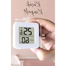 Aydogan's 4 Adet Mini LCD Ekran Sıcaklık ve Nem Ölçer, Beyaz Renk
