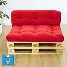 Iç Mekan Yıkanabilir Balkon Teras Yer Minderi Takımı Ebat 80X60 cm (Kırmızı)