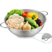 22CM Çift Kulplu Sepet Süzgeç Salata Süzgeci Meyve Süzgeci Makarna Süzgec - Paslanmaz Çelik �