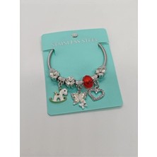 Cadde Dükkanı Çelik Charmlı Bileklik Silver