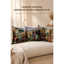 Goblen Dokuma Kadınlar Desen Kırlent Kılıf