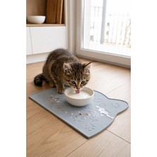 Aydogan's Kedi Beslenme Paspası, Kokusuz ve Pvc Içermez, Gri Renk