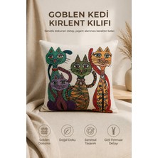 Goblen Kedi Kırlent Kılıfı