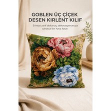 Goblen Üç Çiçek Desen Kırlent Kılıf