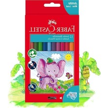 Aydogan's Faber-Castell Jumbo Boya Kalemi, 12 Renk, Çocuklar Için Güvenli Tasarım