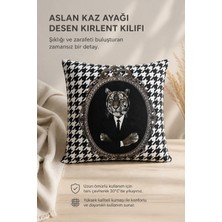 Aslan Kaz Ayağı Desen Kırlent Kılıfı