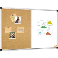 Artlantis Çift Fonksiyonlu Yazı Tahtası ve Mantar Pano 60X90 cm 1 Adet Alüminyum Çerçeveli Man