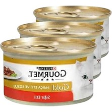 Aydogan's Parça Etli Sığır Etli Yaş Kedi Maması, 85 G (3 Paket)