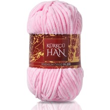 Kürkçü Han Kadife 100GR 95MT El Örgü Ipi (Toz Pembe)