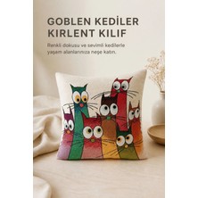 Goblen Kediler Kırlent Kılıf