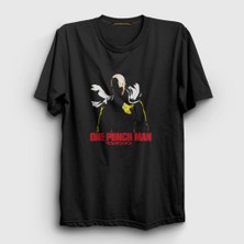 Presmono Unisex Siyah Saitama Anime One Punch Man T-Shirt