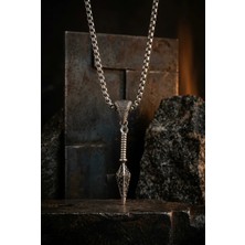 Begondio Viking Mızrağı  El İşçiliği Paslanmaz Çelik Zincir Erkek Kolye