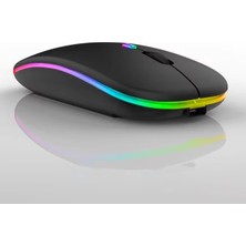 Bluetooth 2.4 Ghz Şarj Edilebilir Kablosuz Mouse - Siyah