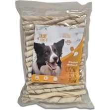 Aydogan's Doğal Deri Beyaz Burgu Köpek Ödül Çubuğu, 350 gr
