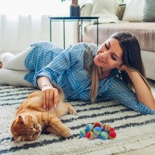 Aydogan's Renkli Kedi Oyun Topları, 4'lü Sünger Set, Eğlenceli ve Hafif