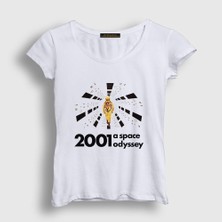 Presmono Kadın Beyaz Astronot V2 Film 2001 A Space Odyssey T-Shirt