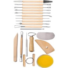 AyrStore Artlantis Seramik ve Çömlek Şeillendirme Seti 19 Parça 1 Paket Kil Modelaj Modelleme Heykel Şel