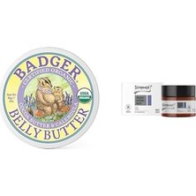 Badger Belly Butter Karın Bölgesi Nemlendirici Krem 56G ve Sirenol Organik Göğüs Ucu Krem