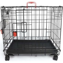 M-Pets Voyager Tekerlekli Köpek Kafesi 2 Kapılı (S) Siyah 61X46X48CM