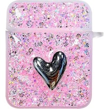 Airpods 1. Nesil / 2. Nesil Için Kılıf Glitter Shiny Pembe [airpods 1/2 ile Uyumlu Kılıf - Pemb