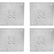 Metal Çinko Masa Bağlantı Sacı Düz 8 x 8 cm Mobilya Yemek Masası Ayak Bağlama Saçı Aparat 4