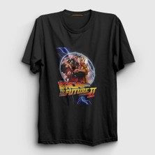Presmono Unisex Siyah Clock Film Geleceğe Dönüş Back To The Future T-Shirt