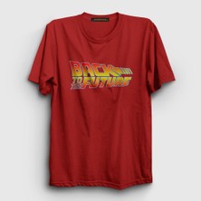 Presmono Unisex Kırmızı Logo Film Geleceğe Dönüş Back To The Future T-Shirt