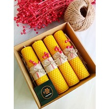 Aydogan's 14CM x 3cm Doğal Petek Balmumu Mum Seti, Hediyelik Bal Mumu, 4 Adet