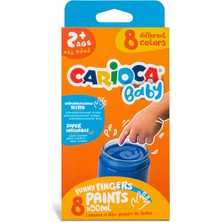 AyrStore Carioca Bebek Parmak Boyasi 8 Renk 8X50 ml Süper Yikanabilir 2+ Yaş