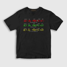 Presmono Unisex Çocuk Siyah Time Film Geleceğe Dönüş Back To The Future T-Shirt