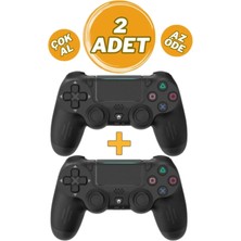 Moontime Alaçatı Ps 4 Joystick Tablet Telefon Pc Uyumlu Titreşimli Oyun Kolu 2 Adet - Şarj Kablo Hediyeli Smith