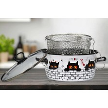 Cat Emaye Kızartma Tenceresi 22 cm
