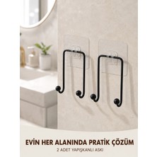 Eco Port 2'li Yapışkanlı Duvar Askısı Mutfak Banyo ve Ev Için Askılık