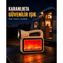 Shopwave Solar Alev Işığı Cob Teknolojili Taşınabilir El Feneri ve Kamp Lambası