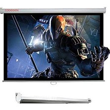AyrStore Codegen Ax-30 300X225CM Siyah Fonlu Storlu Kilitleme Mekanizmalı Projeksiyon Perdesi, Beyaz