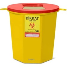 Safell Tıbbi Atık Kutusu - Tıbbi Atık Kovası 5 Litre 10 Adet