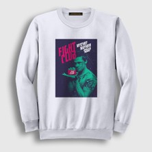 Presmono Unisex Beyaz Soap Film Dövüş Kulübü Fight Club Sweatshirt