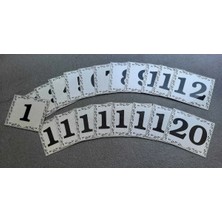 Moontime Alaçatı Kapı Numarası 5.5x6.5 cm Metalik Gümüş Gri Üzeri Siyah Baskı Kendinden Yapışkanlı No:1 Den 20’e