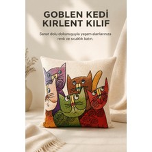 Goblen Kedi Kırlent Kılıf