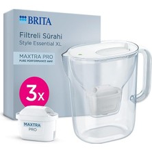 Brıta Style Essential Xl 3 x Maxtra Pro Pure Performance Filtreli Su Arıtma Sürahisi – Beyaz (3,