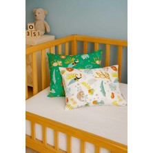 Bebek ÖZEL%100 Pamuklu Bebek Çocuk Yastık Kılıfı 35X45 Cm, 2 Adet, Yeni Yeşil Orman Safari De