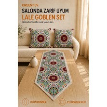 Lale Desen Goblen Dokuma Runner ve Goblen Kılıf Set