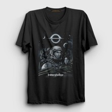 Presmono Unisex Siyah Cover Film interstellar T-Shirt