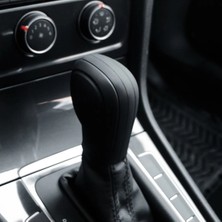 Moontime Alaçatı Dsg Silikon Vites Topuzu Kılıfı Volkswagen Skoda Golf Passat Octavia Superb Leon Siyah R Logo