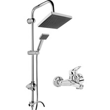 Moontime Alaçatı Beyazsu Siyah Kare Duş Robotu Tepe Yağmurlama Duş Seti Aç Kapa Banyo Bataryası