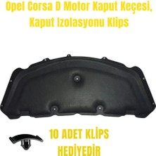 Moontime Alaçatı Opel Corsa D Motor Kaput Keçesi, Kaput Izolasyonu Klips