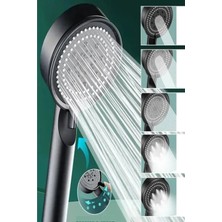 Moontime Alaçatı 5 Modlu Duş Başlığı Tasarruflu Masaj Etkisi Banyo Duş Başlığı Siyah