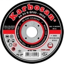 Karbosan 25 Adet Inox Metal Kesme Taşı 115X1.0X22 mm Inox Kesici Disk