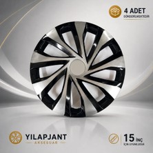 Moontime Alaçatı Dacia Logan Uyumlu 15 Inç Piano Black Siyah Renkli Jant Kapağı 4 Adet