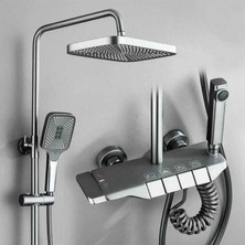 Moontime Alaçatı Gri Piyano Duş Seti Banyo Dekor Banyo Duş Seti Antrasit Duş Seti
